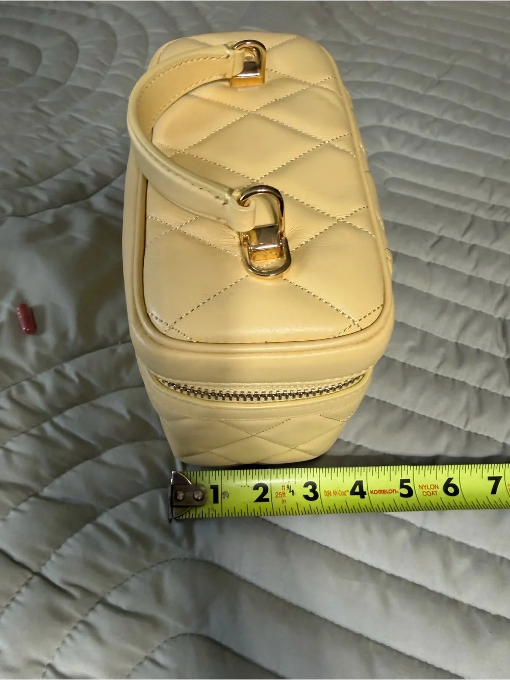 kate spade Quilted Lemon Yellow Top-Handle Cosmetic Case - Picture 13 of 14